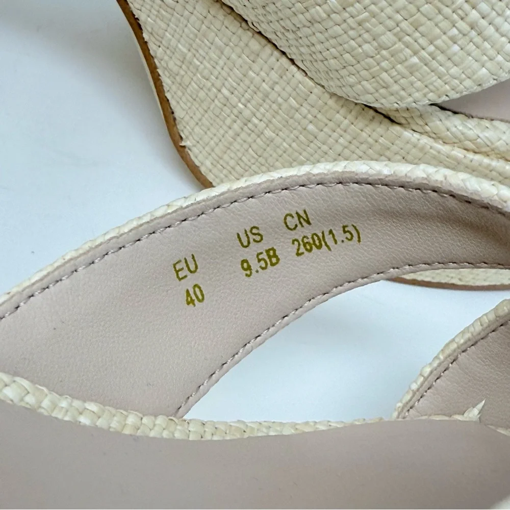 New Stuart Weitzman Miami Mid Platform Sandals Natural Sz 9.5